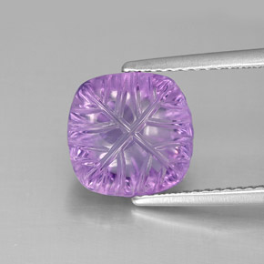Ametista violeta natural 4,20ct, corte flor, transparente