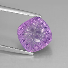 Ametista violeta natural 4,20ct, corte flor, transparente