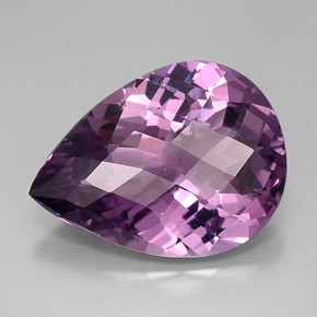Ametista violeta natural 19,04ct, formato de pêra, VVS
