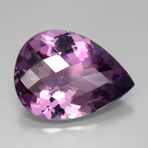 Ametista violeta natural 19,04ct, formato de pêra, VVS