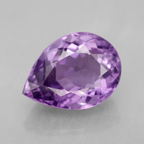 Ametista violeta natural 6,59ct, formato de pêra, VVS