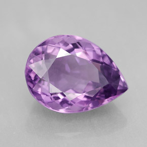 Ametista violeta natural 6,59ct, formato de pêra, VVS