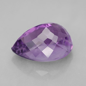 Ametista violeta natural 6,59ct, formato de pêra, VVS