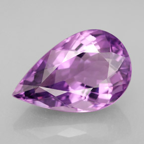 Ametista violeta natural 6,44ct, formato de pêra, VVS