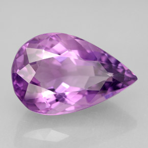 Ametista violeta natural 6,44ct, formato de pêra, VVS