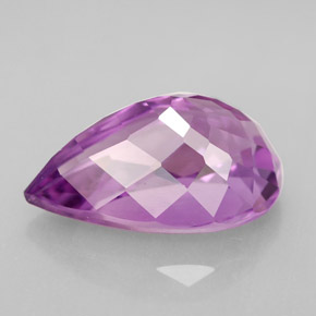 Ametista violeta natural 6,44ct, formato de pêra, VVS