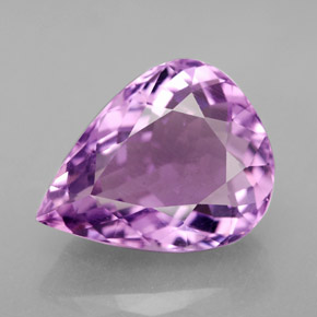 Ametista violeta natural 7,05ct, formato de pêra, VVS