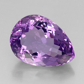 Ametista violeta natural 14,77ct, formato de pêra, IF