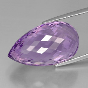 Ametista violeta natural 37,70ct, briolete, VVS