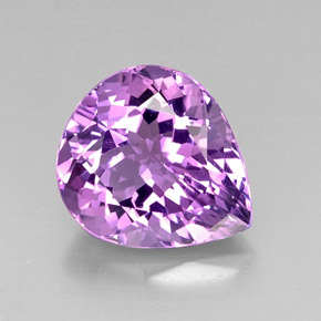 Ametista violeta natural 7,03ct, formato de pêra, VVS