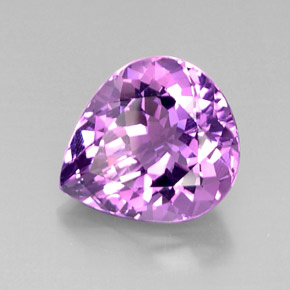 Ametista violeta natural 7,03ct, formato de pêra, VVS
