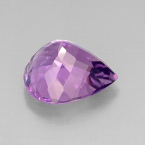 Ametista violeta natural 7,03ct, formato de pêra, VVS