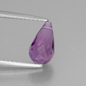 Ametista violeta natural 1,43ct, briolete, VVS-VS