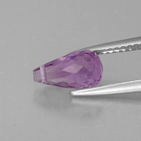 Ametista violeta natural 1,38ct, briolete, VVS-VS
