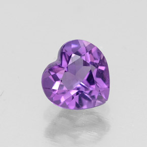 Ametista violeta natural 0,59ct, formato de coração, VVS