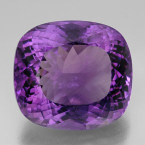 Ametista violeta natural 62,57ct, almofada cortada, VVS-VS