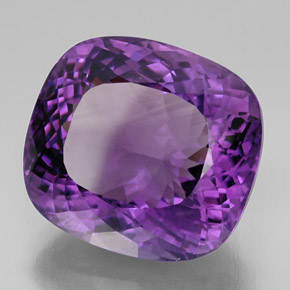 Ametista violeta natural 62,57ct, almofada cortada, VVS-VS