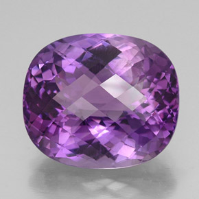 Ametista violeta natural 32,73ct, almofada cortada, VVS-VS
