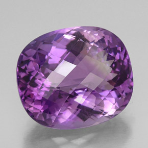 Ametista violeta natural 32,73ct, almofada cortada, VVS-VS