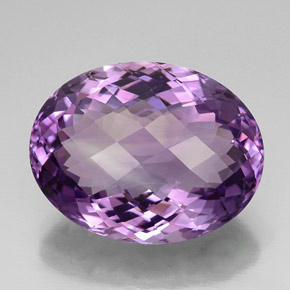 Ametista violeta natural 33,87ct, corte oval, IF