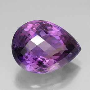 Ametista violeta natural 25,26ct, formato de pêra, VVS-VS