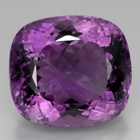 Ametista violeta natural 75,39ct, almofada cortada, VVS