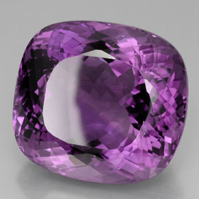 Ametista violeta natural 75,39ct, almofada cortada, VVS