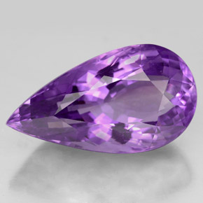 Ametista violeta natural 14,23ct, formato de pêra, VVS