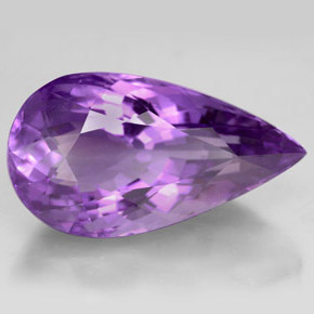 Ametista violeta natural 14,23ct, formato de pêra, VVS