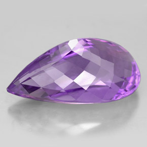 Ametista violeta natural 14,23ct, formato de pêra, VVS
