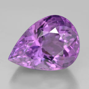 Ametista violeta natural 10,32ct, formato de pêra, VVS