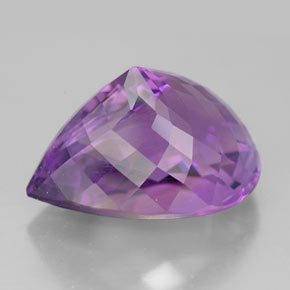 Ametista violeta natural 10,32ct, formato de pêra, VVS