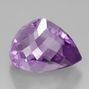 Ametista violeta natural 7,11ct, formato de pêra, VVS