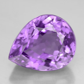 Ametista violeta natural 7,40ct, formato de pêra, VVS