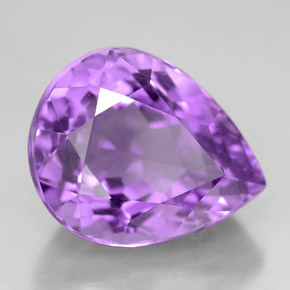 Ametista violeta natural 7,40ct, formato de pêra, VVS