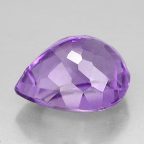 Ametista violeta natural 7,40ct, formato de pêra, VVS