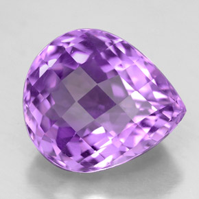Ametista violeta natural 6,77ct, formato de pêra, VVS-VS