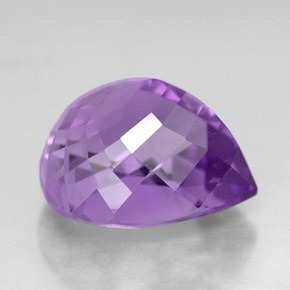 Ametista violeta natural 6,12ct, formato de pêra, VVS