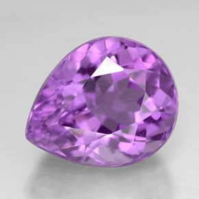Ametista violeta natural 6,31ct, formato de pêra, VVS