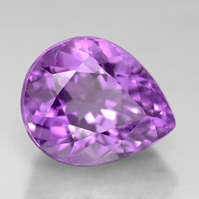Ametista violeta natural 6,31ct, formato de pêra, VVS