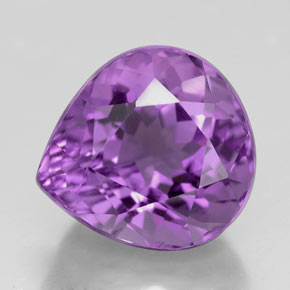 Ametista violeta natural 5,72ct, formato de pêra, VVS