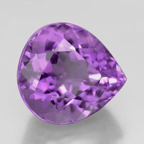 Ametista violeta natural 5,72ct, formato de pêra, VVS