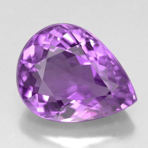 Ametista violeta natural 5,99ct, formato de pêra, VVS