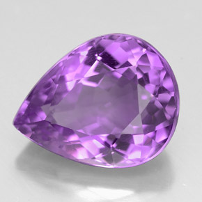 Ametista violeta natural 5,99ct, formato de pêra, VVS