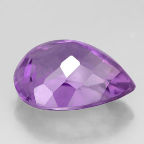 Ametista violeta natural 5,99ct, formato de pêra, VVS