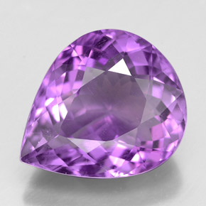 Ametista violeta natural 6,41ct, formato de pêra, VS