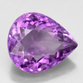 Ametista violeta natural 6,41ct, formato de pêra, VS