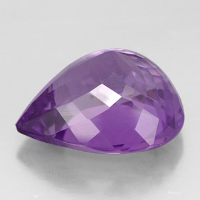 Ametista violeta natural 6,41ct, formato de pêra, VS