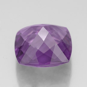 Ametista violeta natural 3,42ct, almofada cortada, VVS