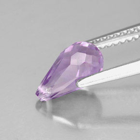 Ametista violeta natural 1,37ct, briolete, VVS-VS
